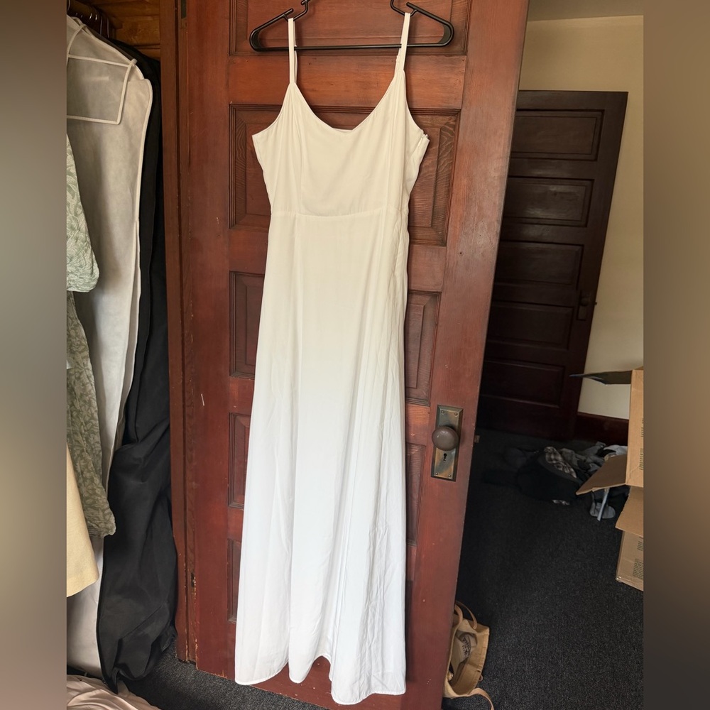 BB Dakota White Sleeveless Maxi Dress with Subtle Cutout